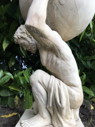 Statue von Atlas - 70 cm - Vintage-Look - Polystone